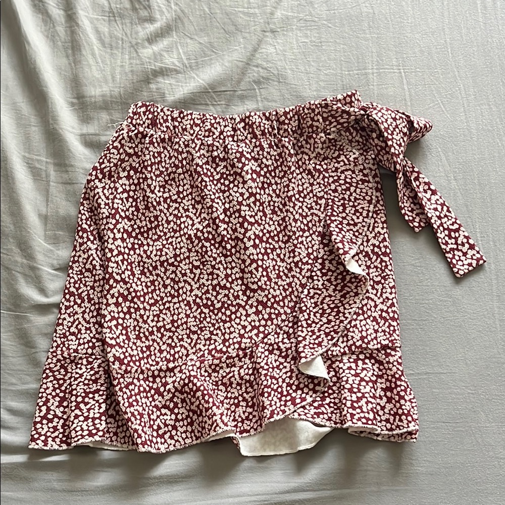 Women's Red Patterned Skirt